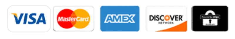 Visa, Mastercard, Amex, Discover